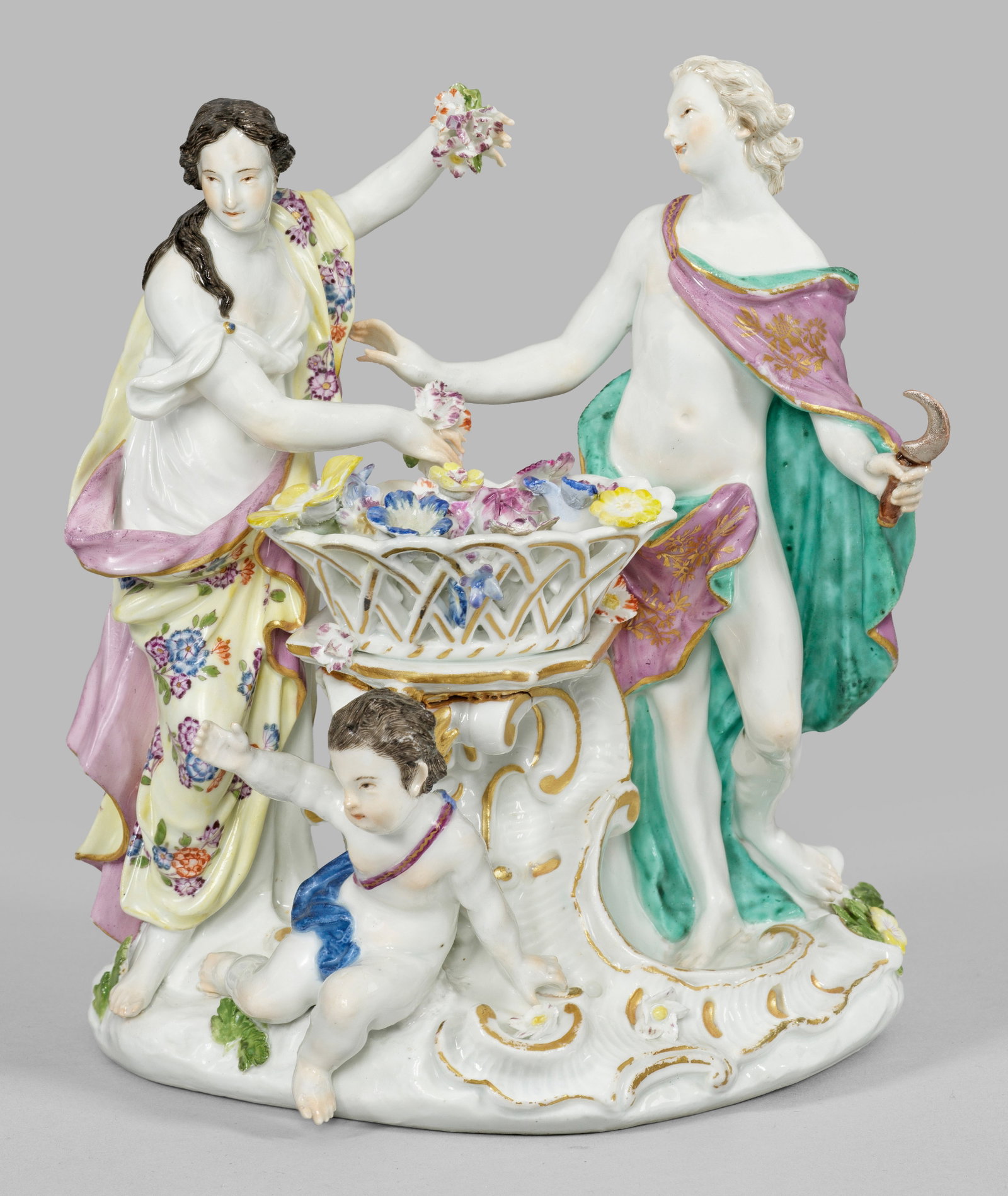 Seltene Meissen Figurengruppe "Allegorie des Frühlings" (1 of 2)