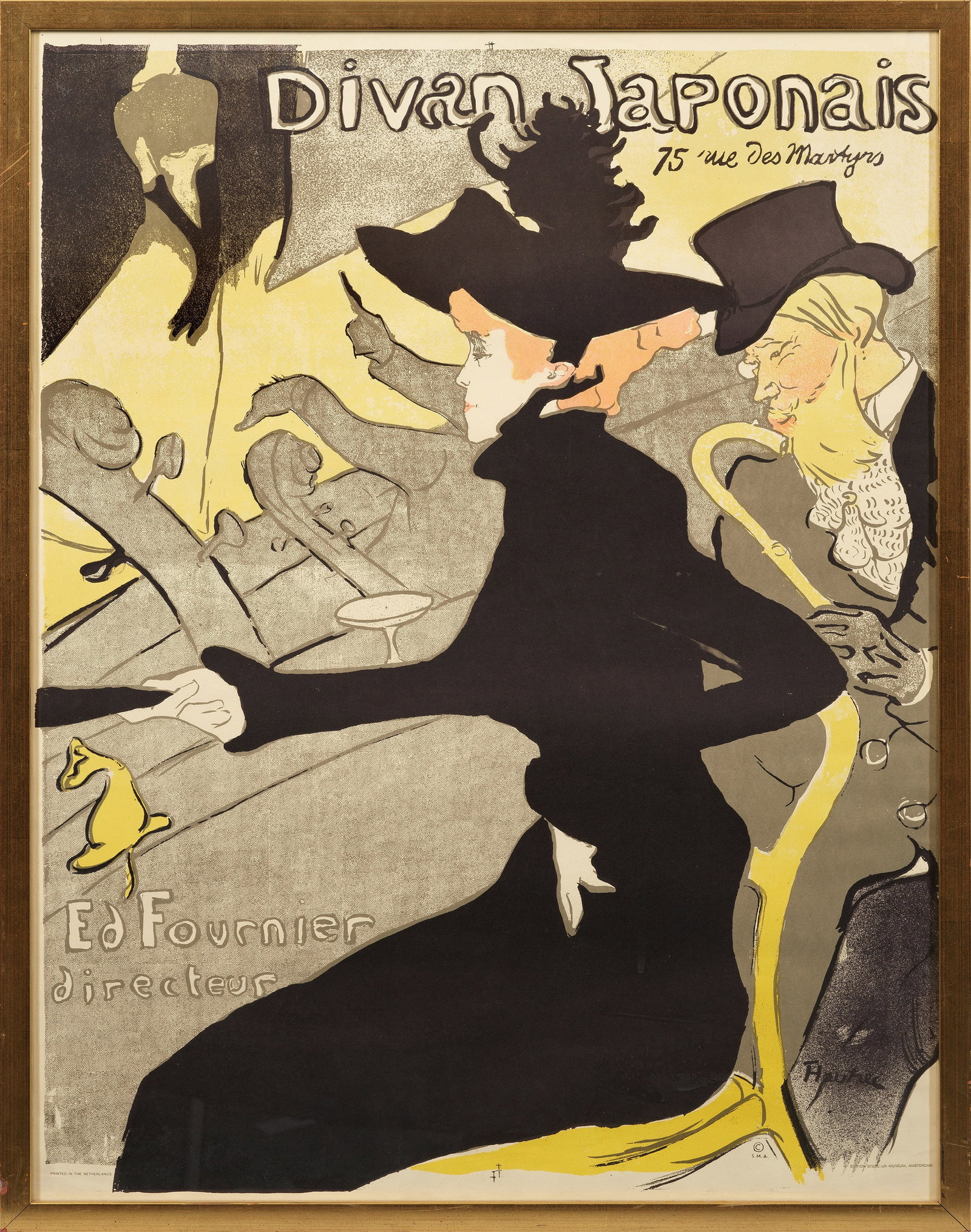 Henri de Toulouse-Lautrec: (1864 Albi - 1901 Château Malromé/Gironde) nach "Divan Japonais". Originaltitel Farblithographie/Papier, 1893. Im Stein sign., typografisch bez.; Edition Stedelijk Museum. Erschienen in den 1970er J