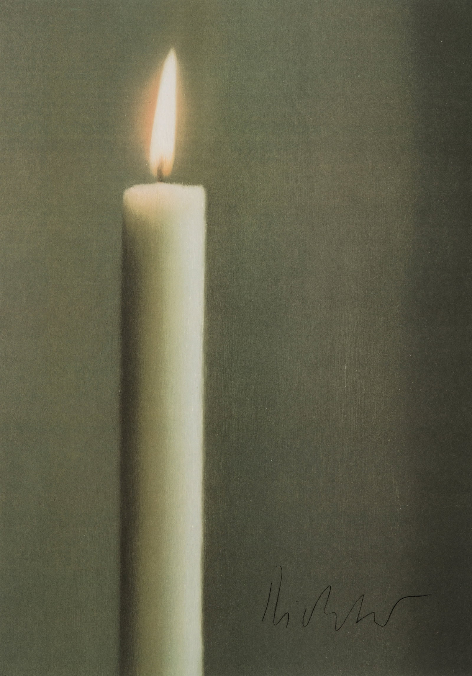 Gerhard Richter: (Geb. 1932 Dresden. Ansässig in Köln) "Kerze". Originaltitel Farboffset/Papier. R. u. in Schwarz sign.; Plakat vermutlich erschienen anlässlich der Einzelausstellung Richters im Mönchehaus-Museum