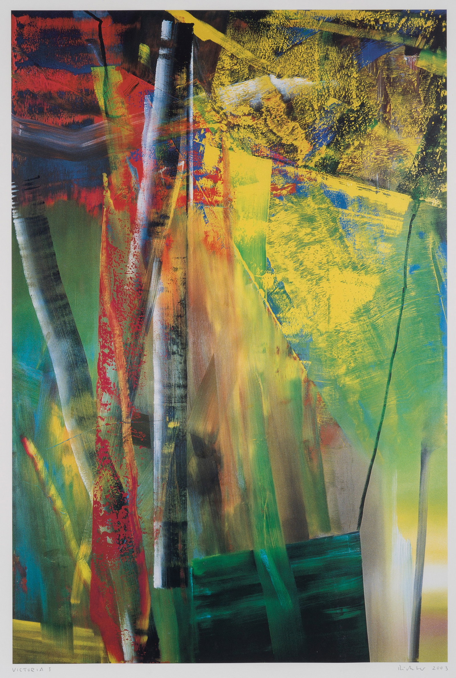 Gerhard Richter: (Geb. 1932 Dresden. Ansässig in Köln) "Victoria I". Originaltitel Farboffset/Papier, 1986/2003. Im Druck sign., dat. 2003 und betitelt. Herausgegeben von der Achenbach Art Edition, Düsseldorf,