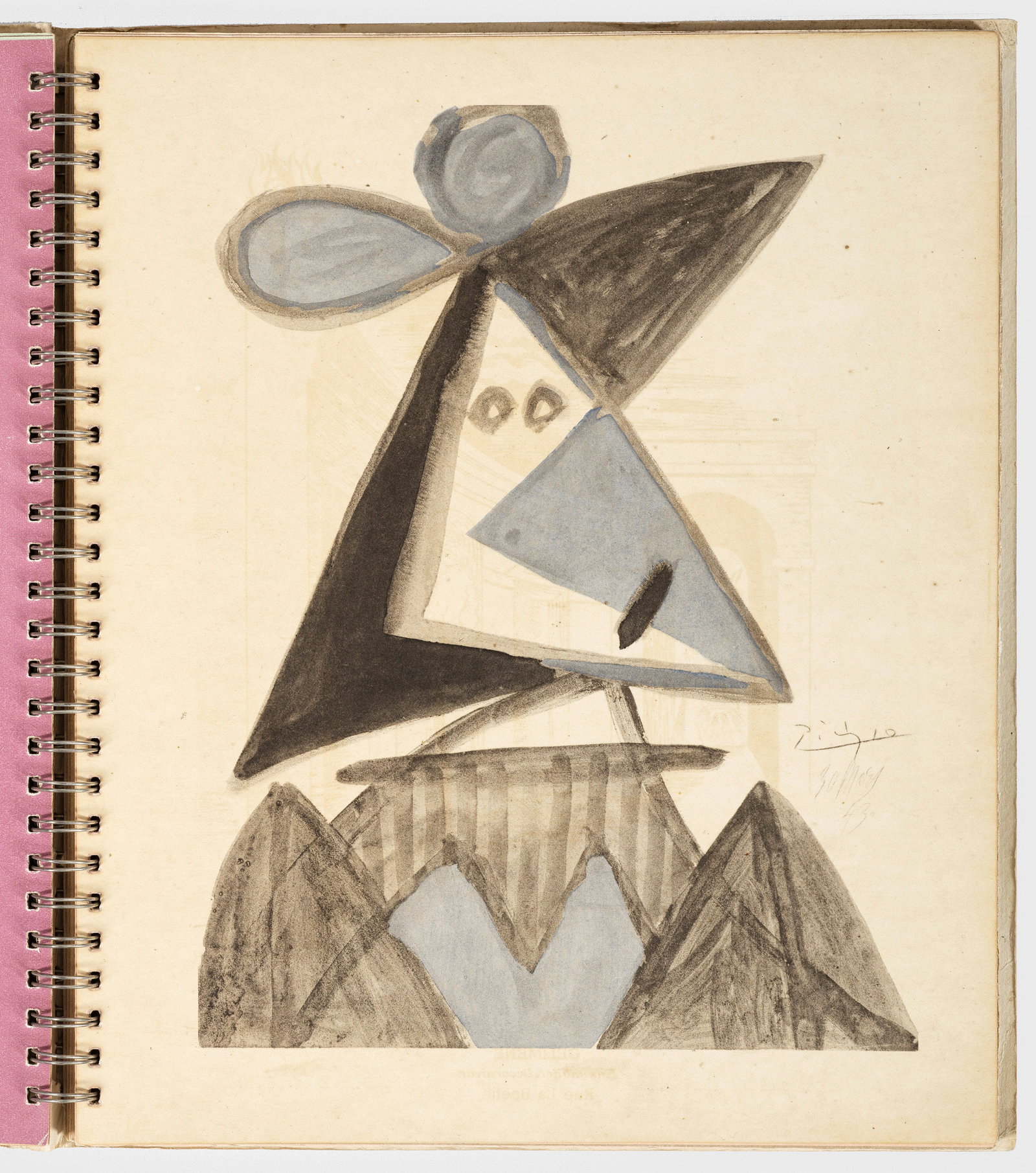 Pablo Picasso: (1881 Málaga - 1973 Mougins) nach Kubistischer Frauenkopf Eingebunden in das Buch "Festival sous le patronage du journal Le Figaro au profit des prisonniers et déportés". Sehr seltene Begleitschrif