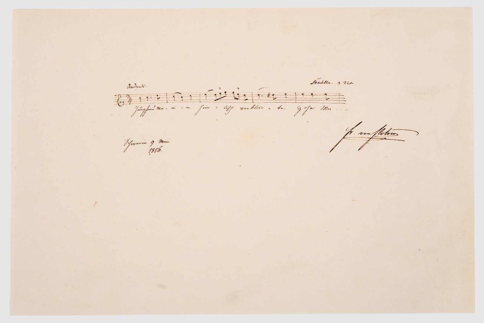 Notenzitat mit Autograph von Friedrich von Flotow (1 of 1)
