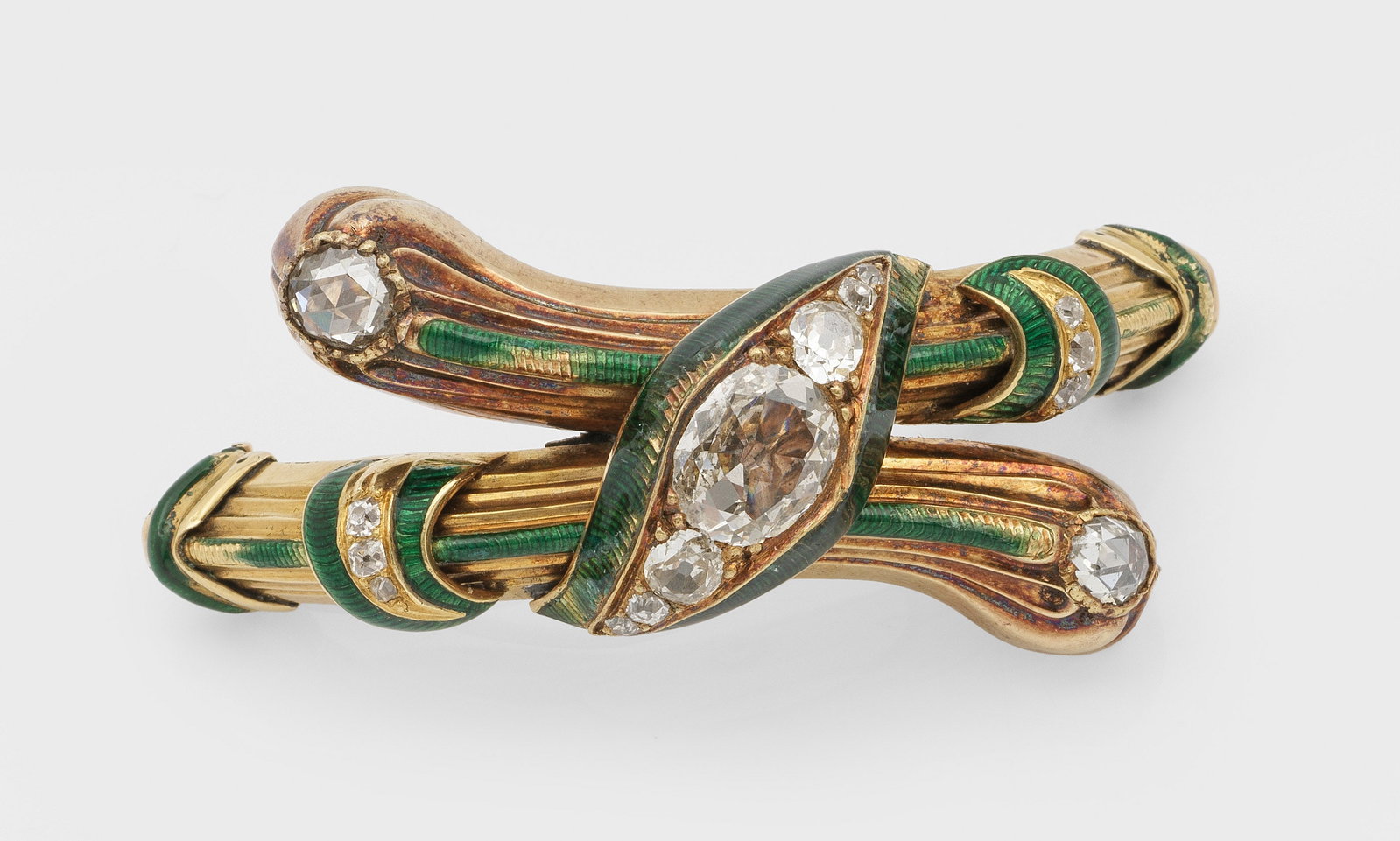 Prachtvolle Napoleon III.-Diamant-Schlangenbrosche (1 of 1)