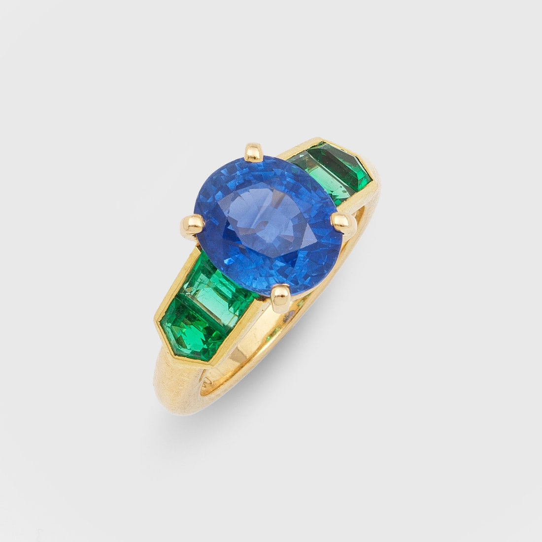 Burma-Saphir-Sambia-Smaragdring von Cartier der 1990er Jahre (1 of 1)