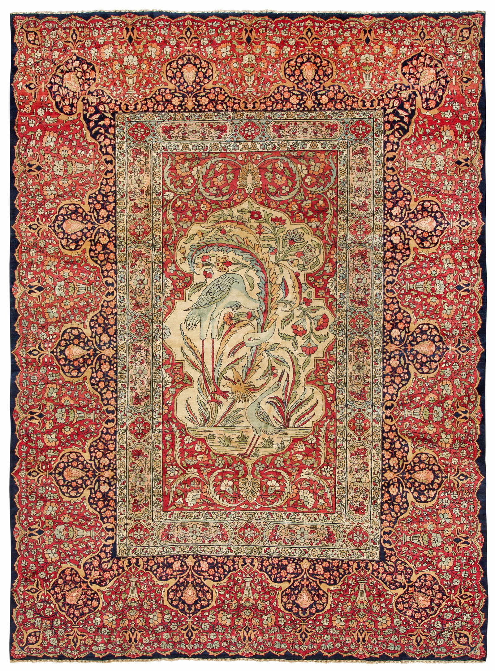 Großer alter Kirman Laver-Teppich (1 of 1)