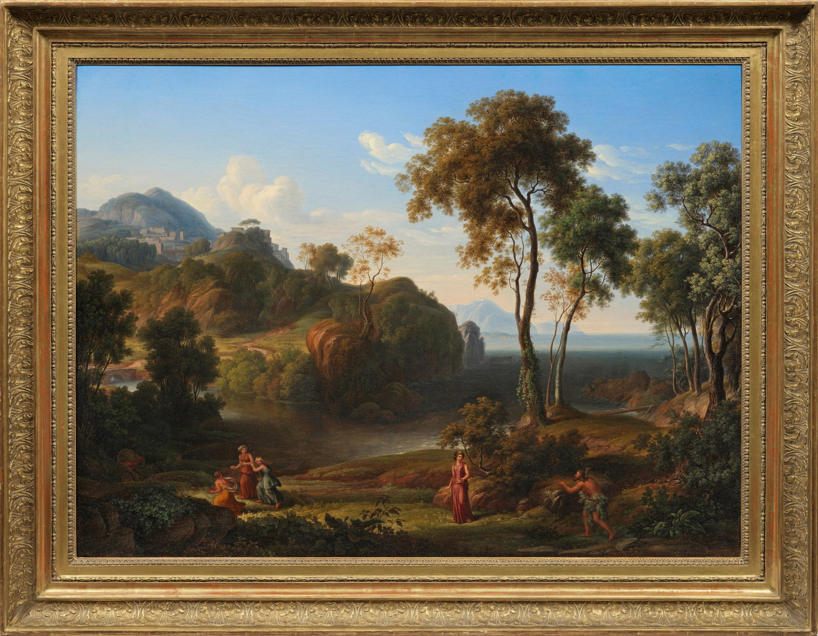 Gottlob Friedrich Steinkopf: (1779 Stuttgart - 1861 ebenda) Odysseus vor Nausikaa bei seiner Ankunft auf der Phaiakeninsel (Korfu) 1821 stellte Steinkopf, der bedeutendste Maler des schwäbischen Klassizismus, dieses 1818 in Wien