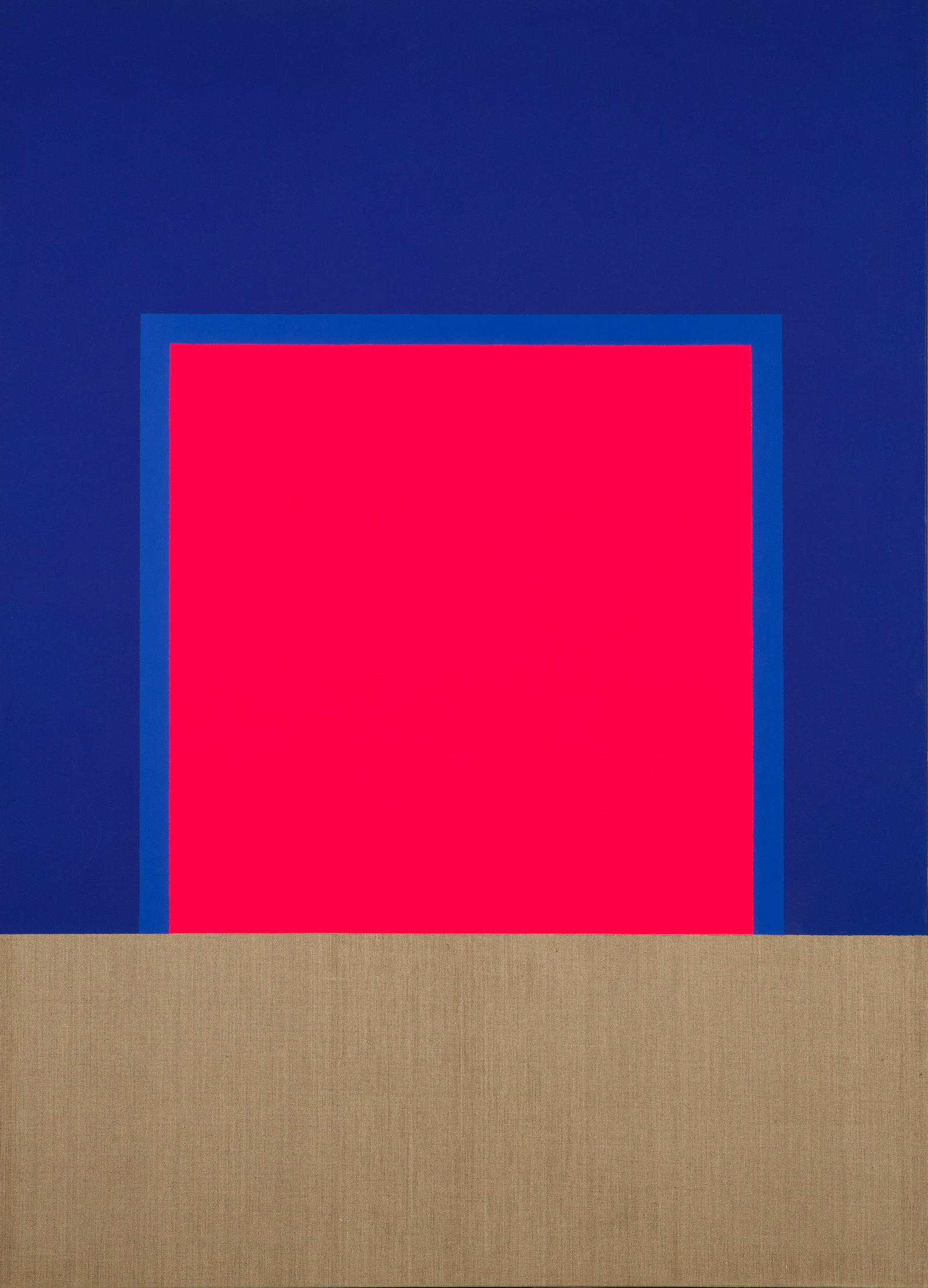 Christian Muscheid: (Geb. 1982 Saarbrücken. Lebt und Arbeitet in München) Komposition in Blau und Pink aus der Werkreihe "Interaction of Color" Muscheid studierte Malerei an der Akademie der Bildenden Künste in Münch