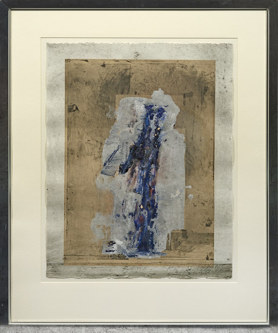 Valentin Oman: (Geb. 1935 Finkenstein am Faaker See/Kärnten. Ansässig ebenda und in Wien) Ohne Titel Omans Oeuvre pendelt zwischen Abstraktion und Figuration, wie es auch in dieser 1988 entstandenen Arbeit augenf�