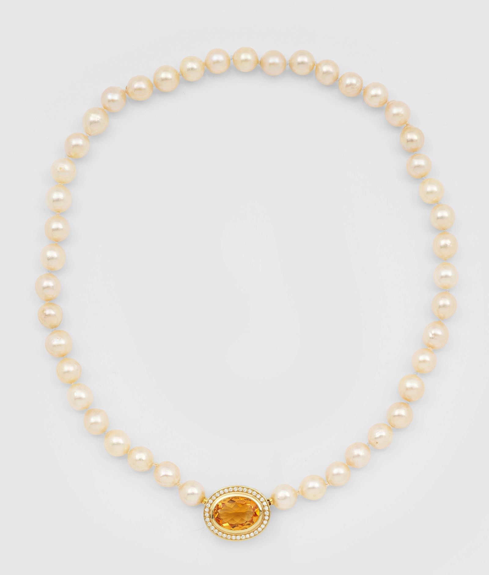 Elegantes Perlcollier mit Citrin (1 of 1)