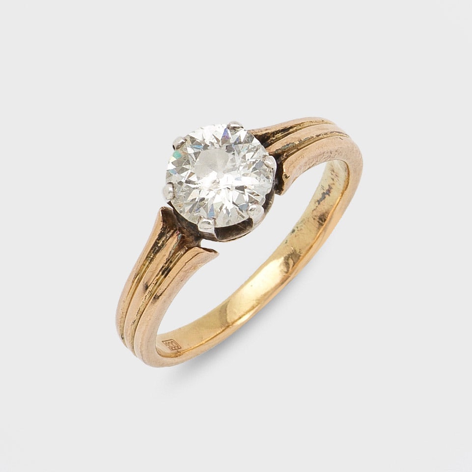 Jugendstil Diamantsolitär-Ring (1 of 1)