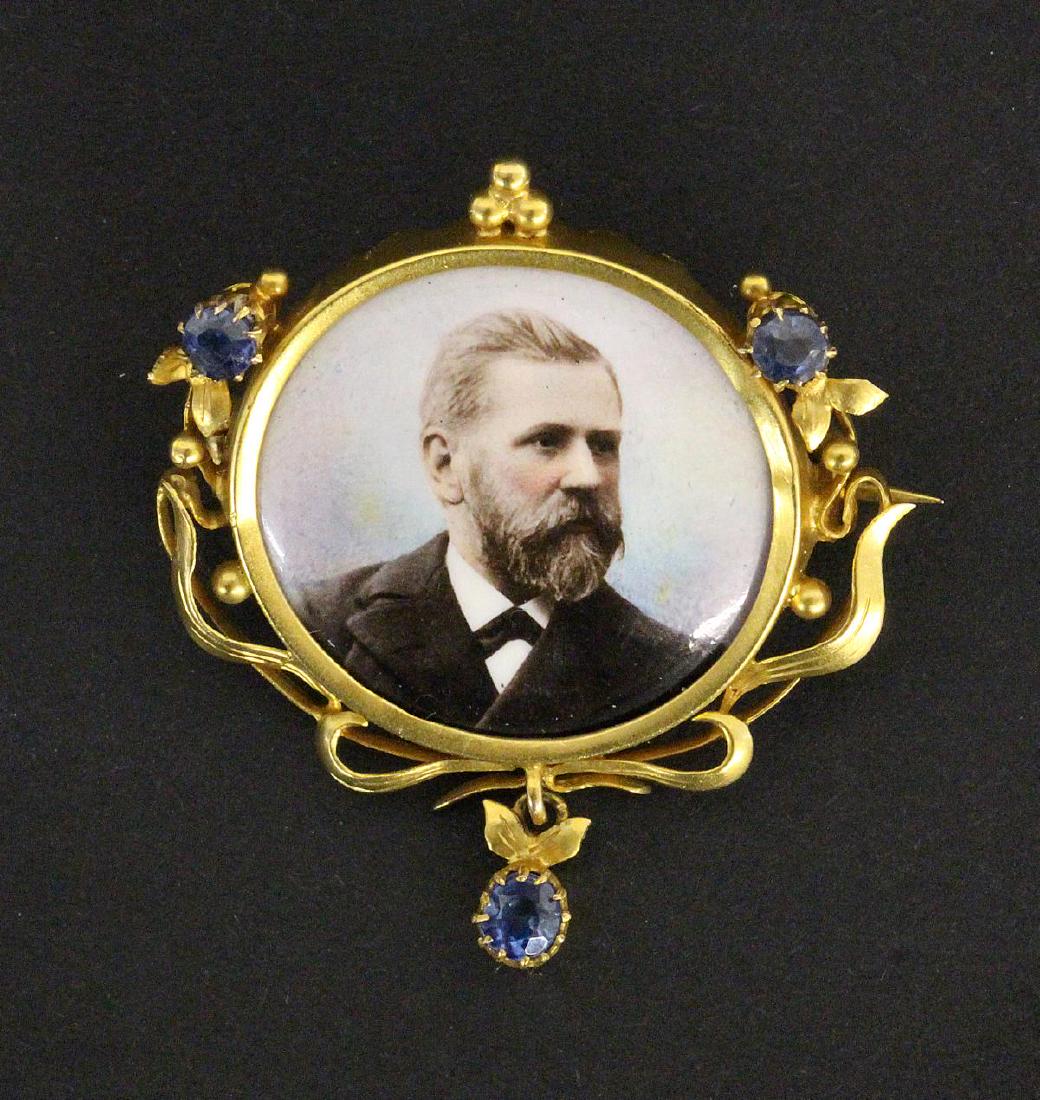 AN ART NOUVEAU BROOCH WITH MINIATURE Germany (1 of 1)