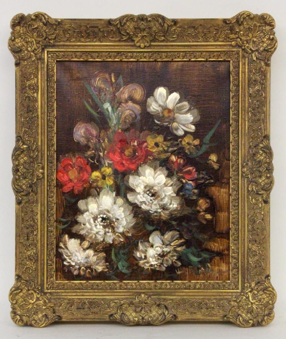 BOCK, L. 20th century Still Life of Flowers. Oil (1 of 1)