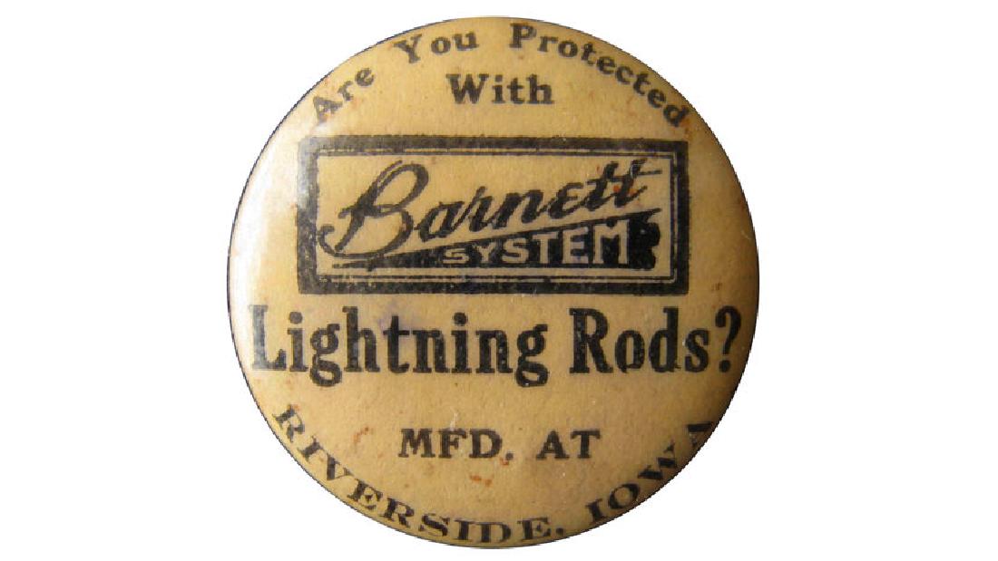 Barnett System Lightning Rods Celluloid Pinback (1 of 2)