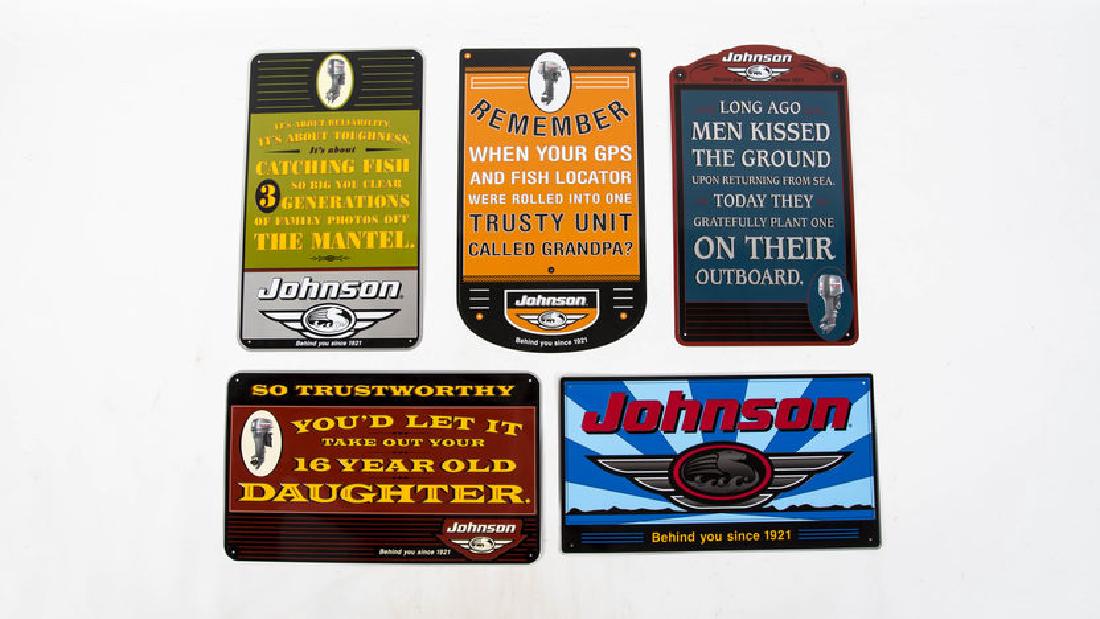 Lot Of 5 Johnson Outboard Motors SSTE Signs (1 of 5)