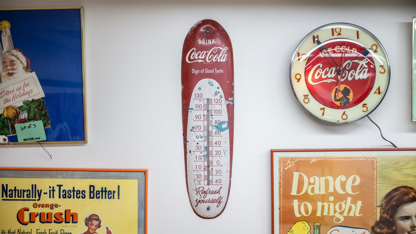 1950s Coca-Cola Single-Sided Tin Thermometer (1 of 5)