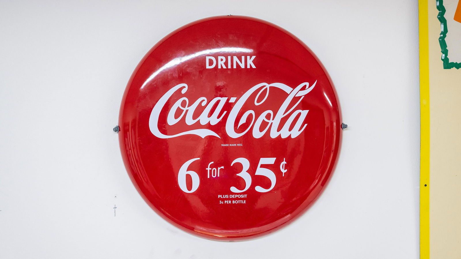 Coca-Cola Single-Sided Tin Button Sign (1 of 3)