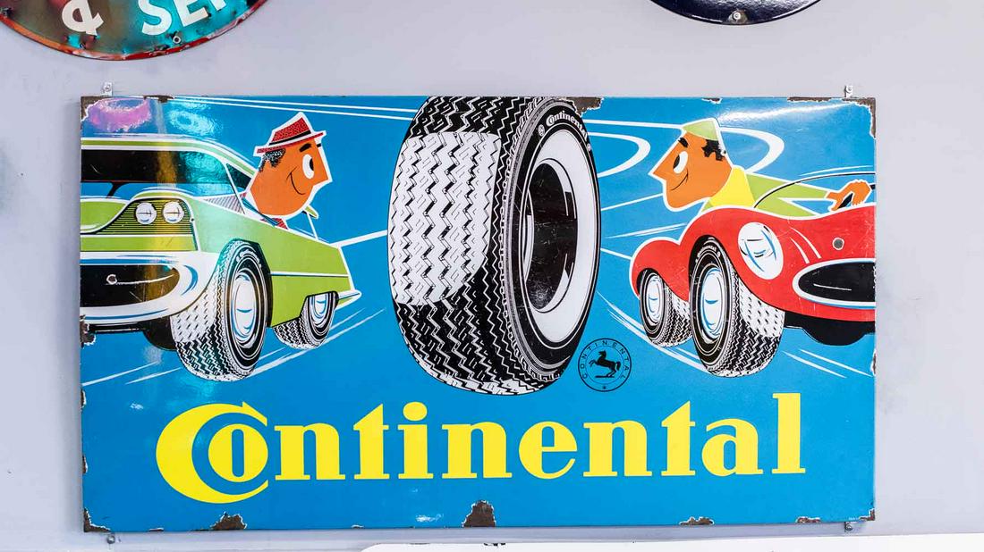 1950s-1960s Continental Tires Single-Sided Porcelain Sign (1 of 7)