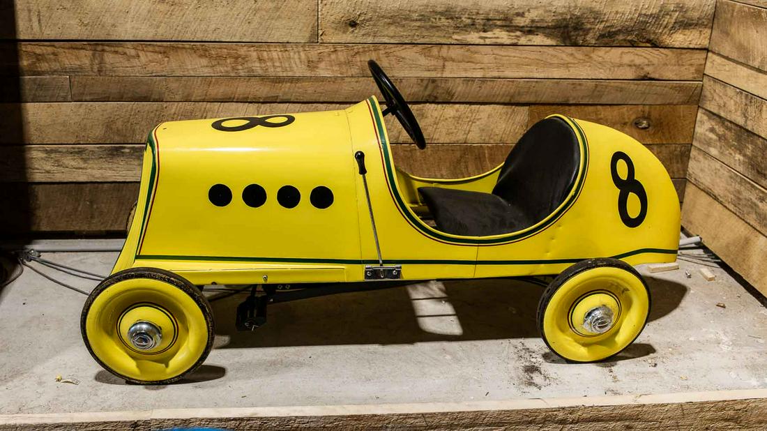 Custom Yellow No. 8 Pedal Car Auction