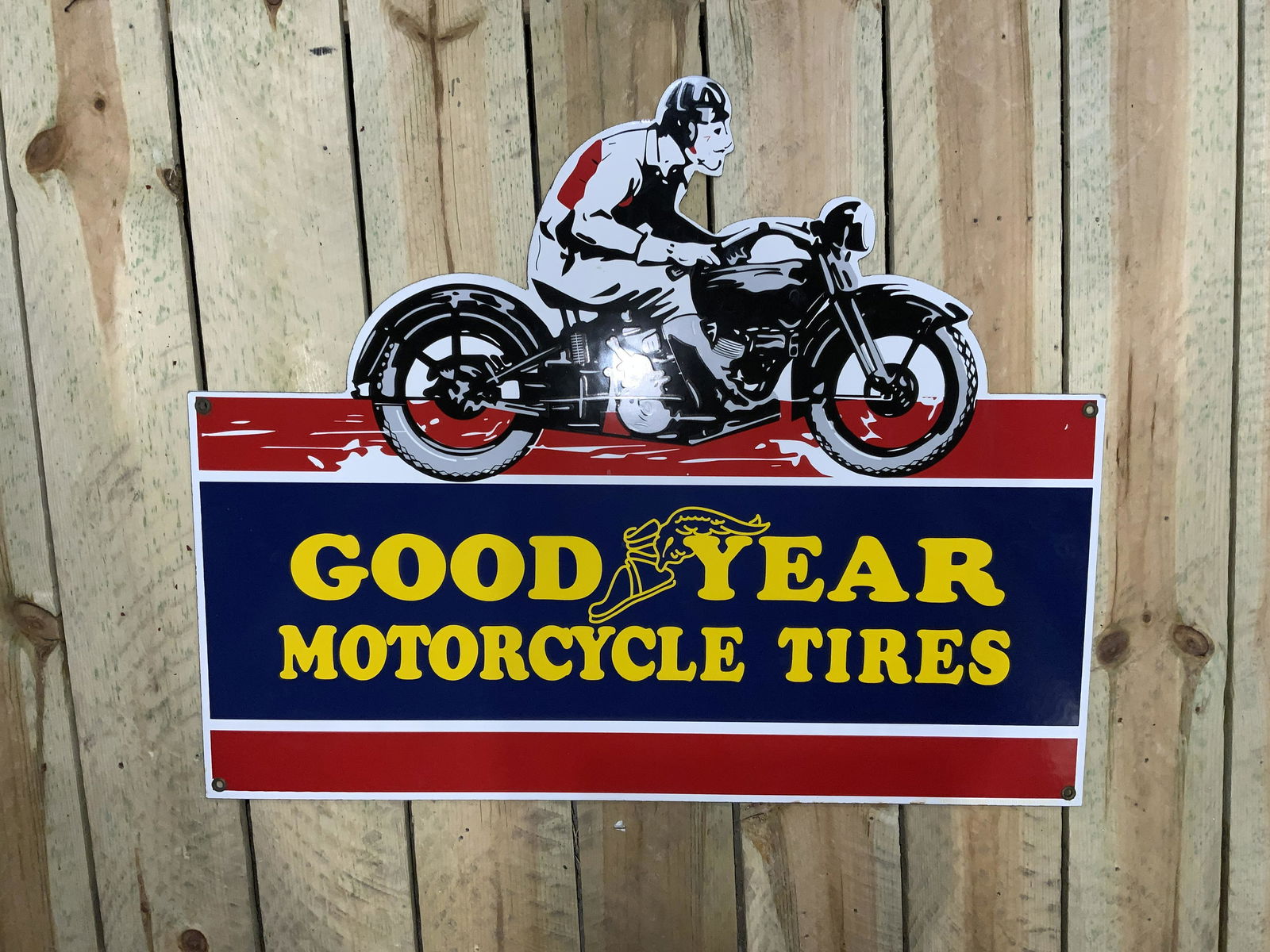 Goodyear Motorcycle Single-Sided Porcelain Sign (1 of 5)