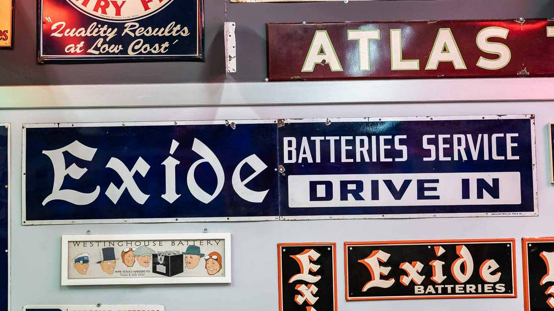 Exide Batteries Service Two-Piece Single-Sided Porcelain Sign (1 of 7)