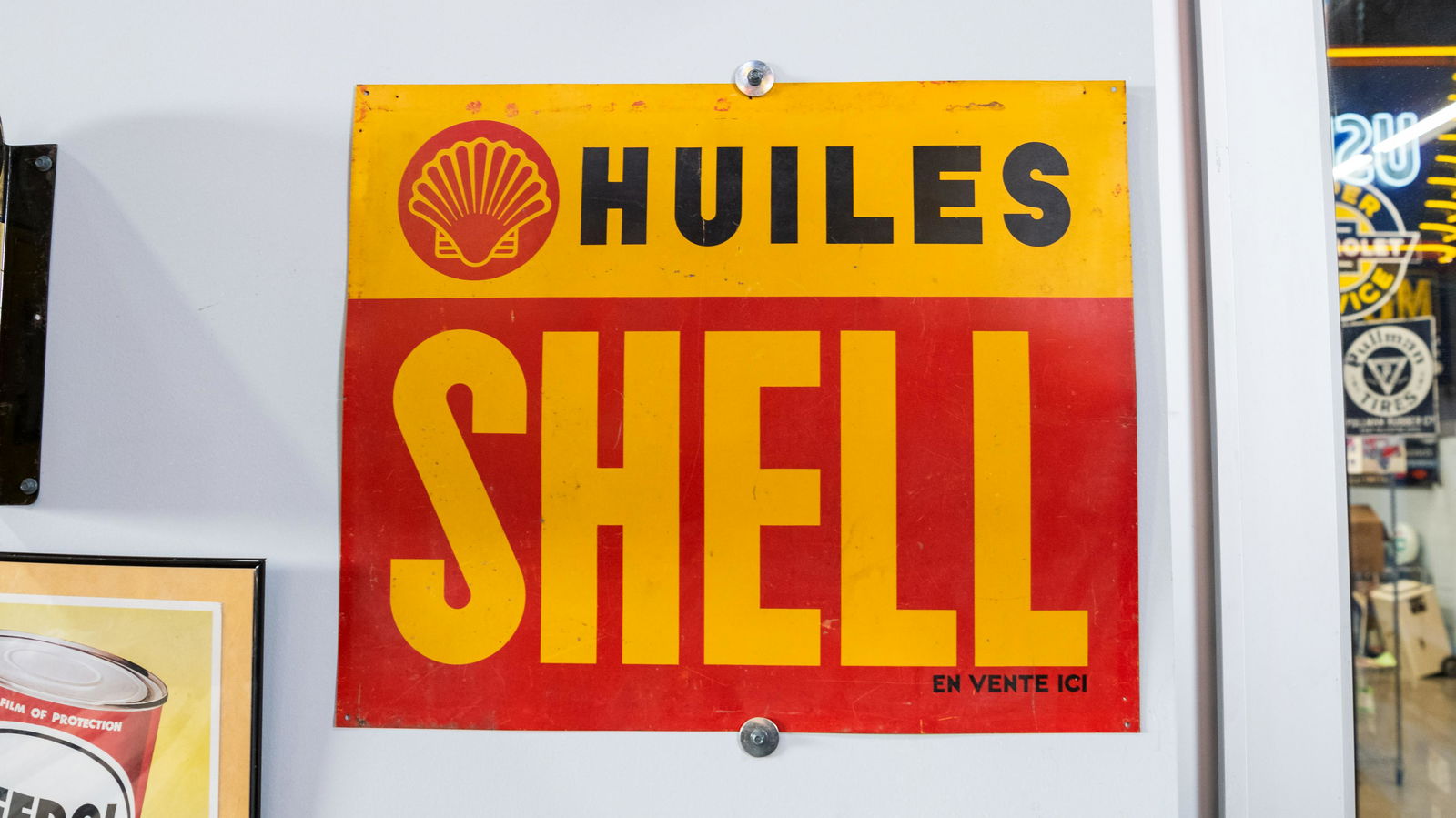 Shell Single-Sided Tin French Sign (1 of 1)