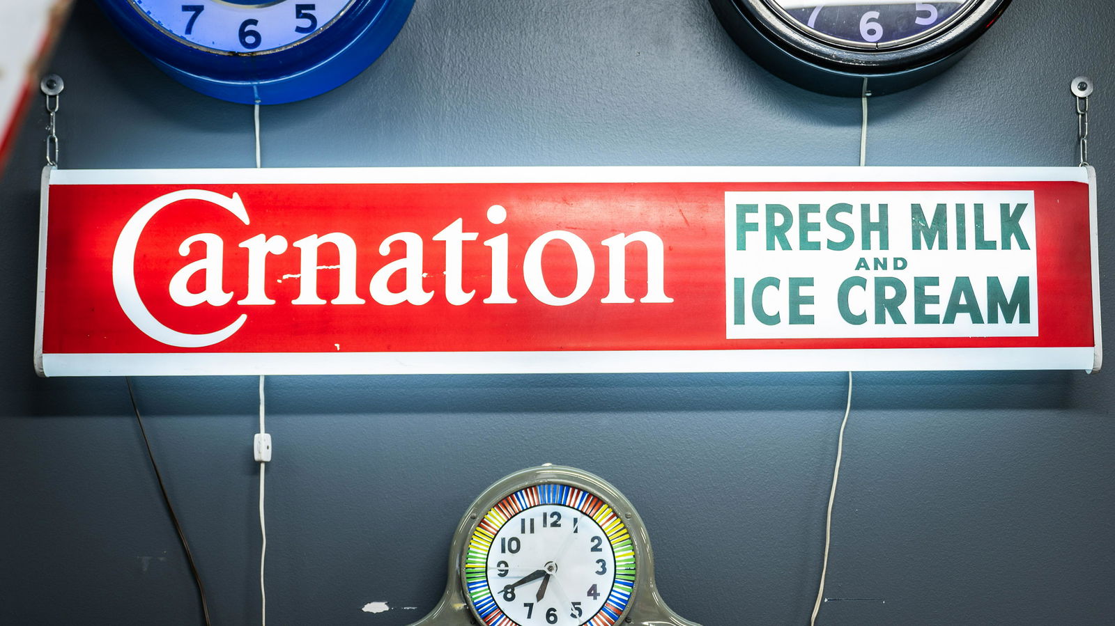 Carnation Fresh Milk and Ice Cream Single-Sided Plastic Light-up Sign (1 of 1)