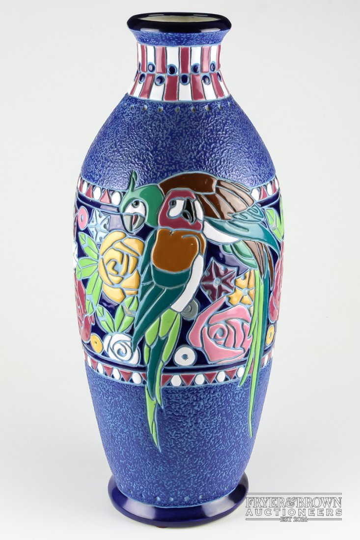 An Amphora ware pottery vase, of tapered ovoid form, (1 of 6)