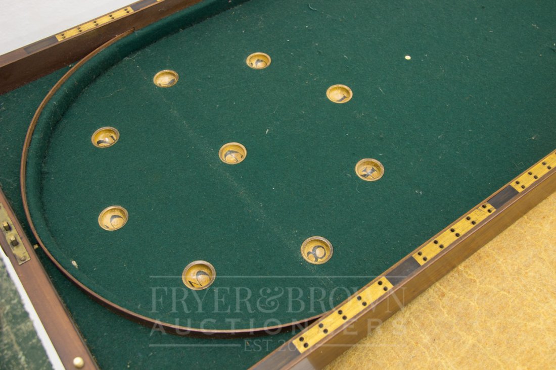 A Regency mahogany table-top billiards table, with (1 of 7)