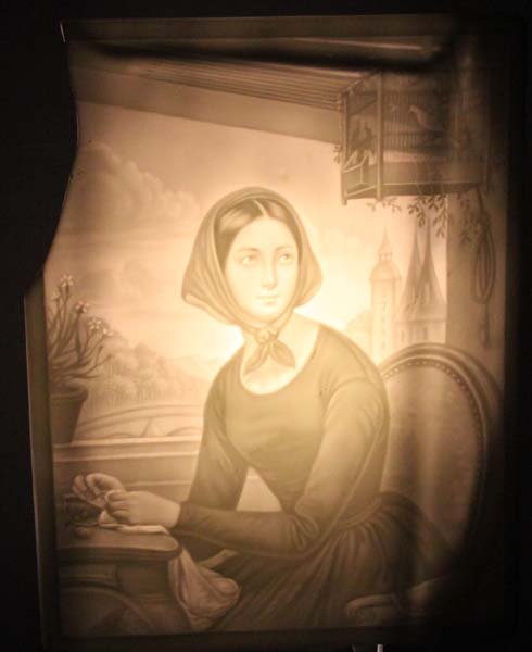 Two porcelain lithophane candle shades, one of an (1 of 1)