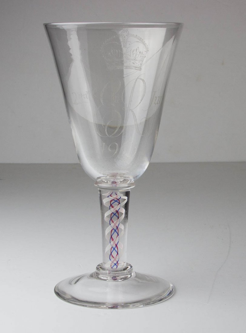 A Whitefriars Glass Elizabeth II coronation engraved (1 of 3)