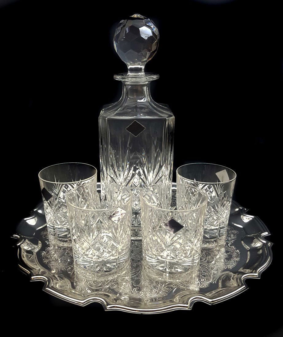 An Edinburgh crystal continental glass decanter with (1 of 3)