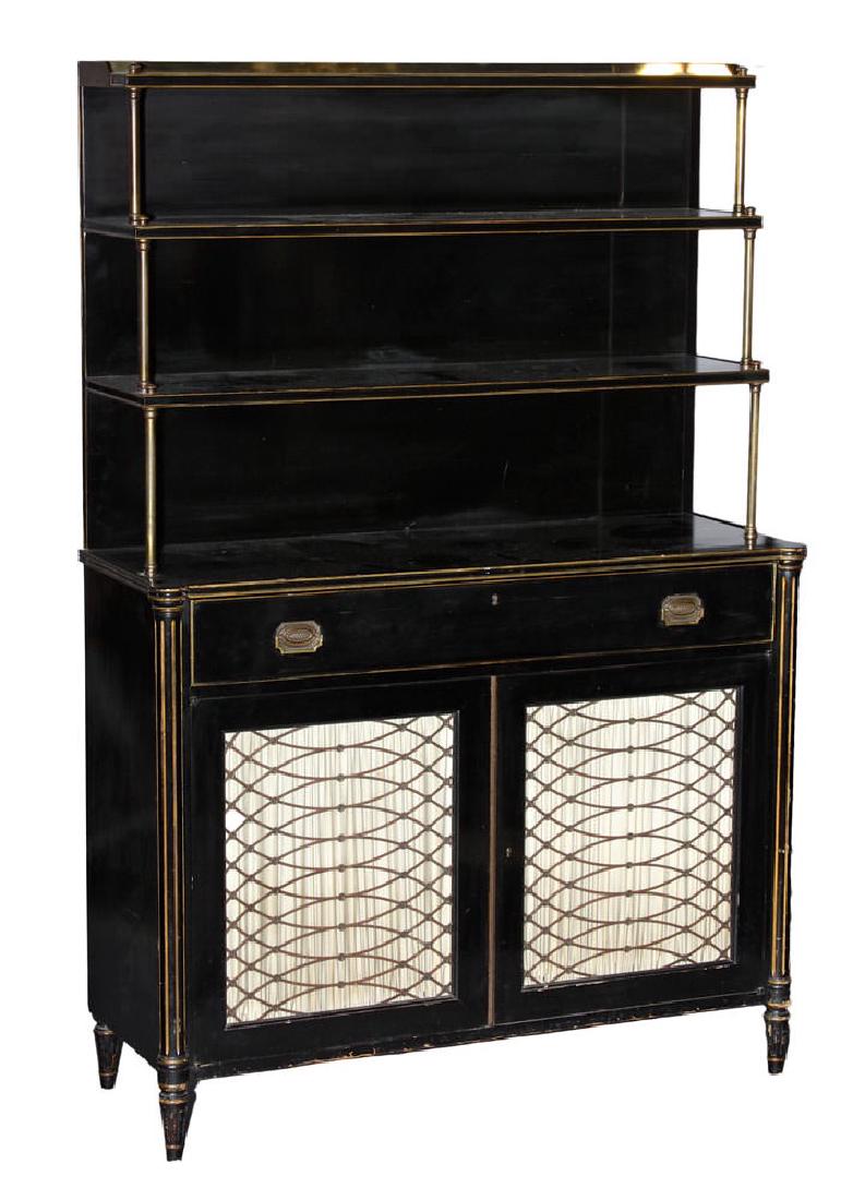 A Regency Style Ebonized Secretary Bookcase, Early 20th (1 of 5)
