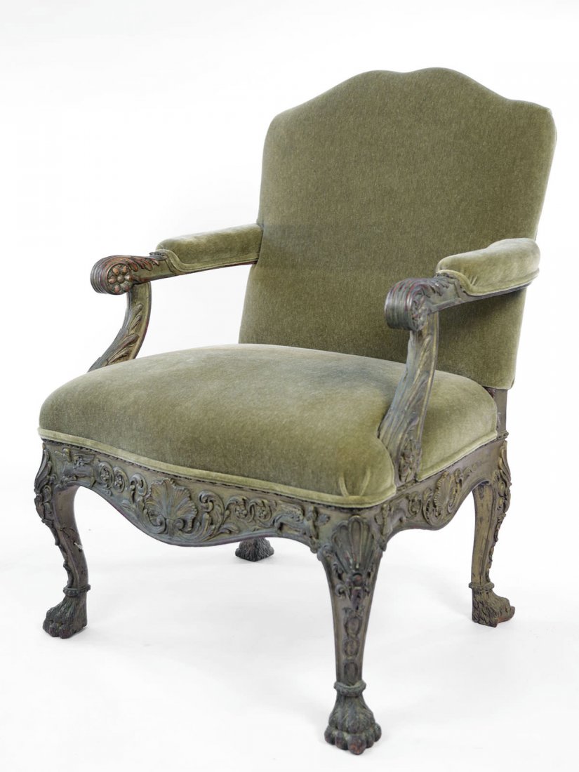 Georgian Style Painted Armchair, 19thc., ca. 1895 (1 of 4)