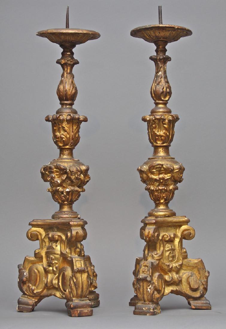 A Pair of Venetian Baroque Pricket Sticks, 18th c. (1 of 5)