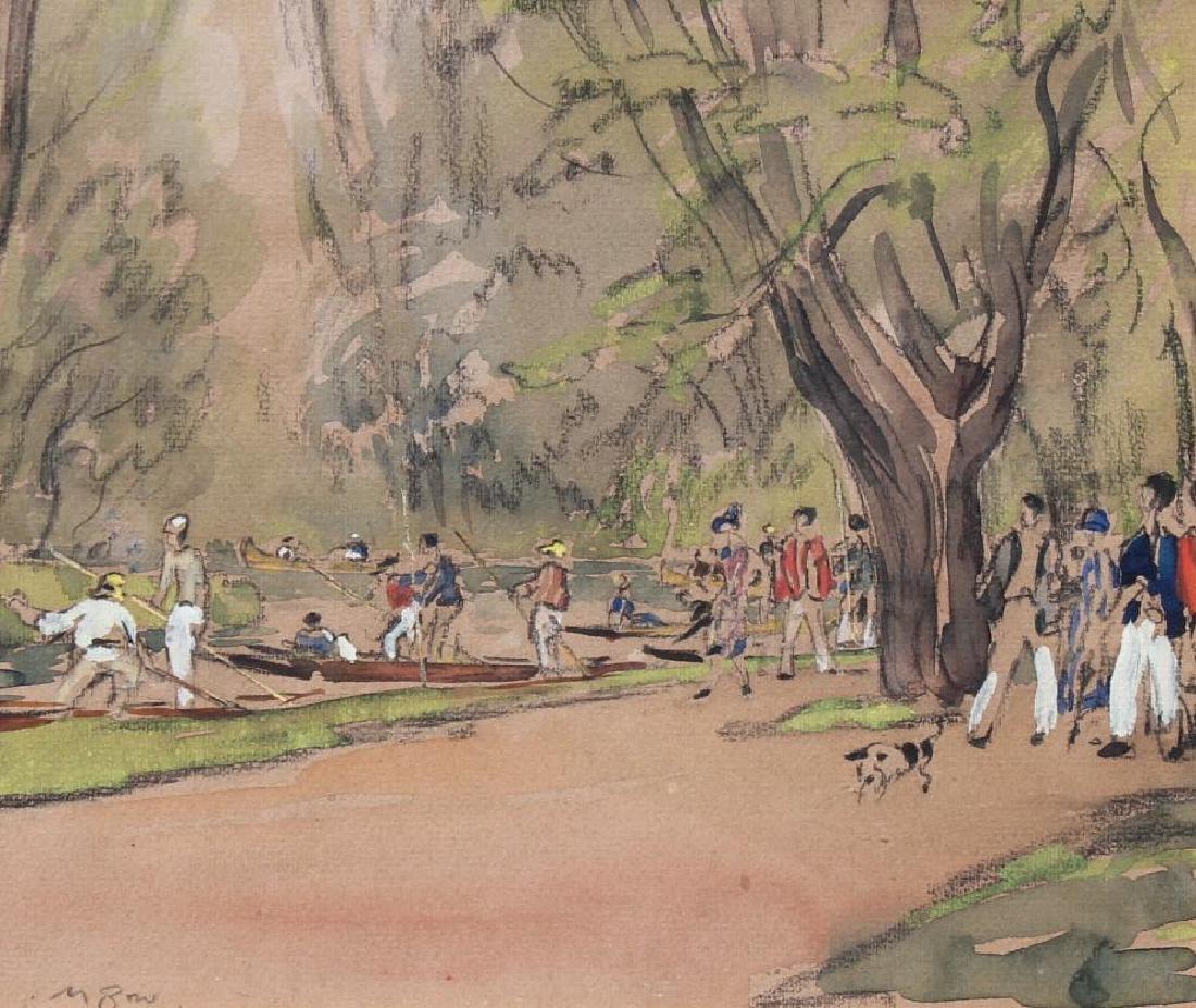Muirhead Bone (English 1976 - 1953) Eights Week,Oxford: Muirhead Bone (English 1976 - 1953) Eights Week, Oxford Watercolor on paper Signed lower left 7-5/8 in. h. x 8-7/8 in. w.