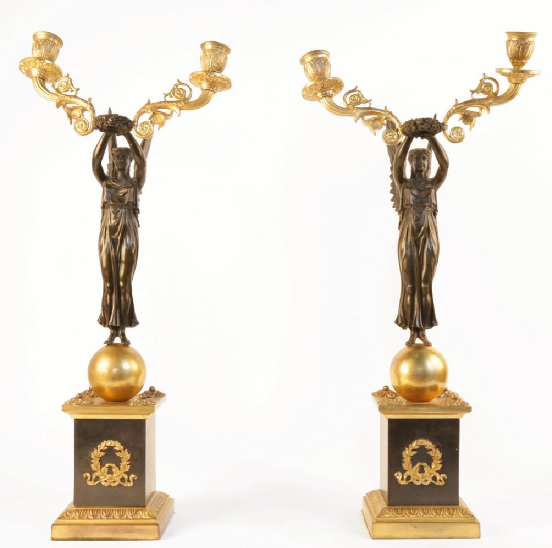Pair Early19th Century Empire Candelabra (1 of 8)