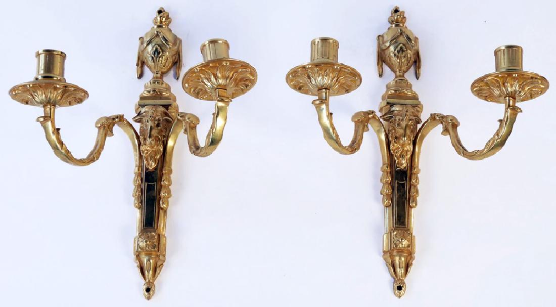 Pair Louis XVIth French Gilt Bronze Wall Sconces (1 of 4)