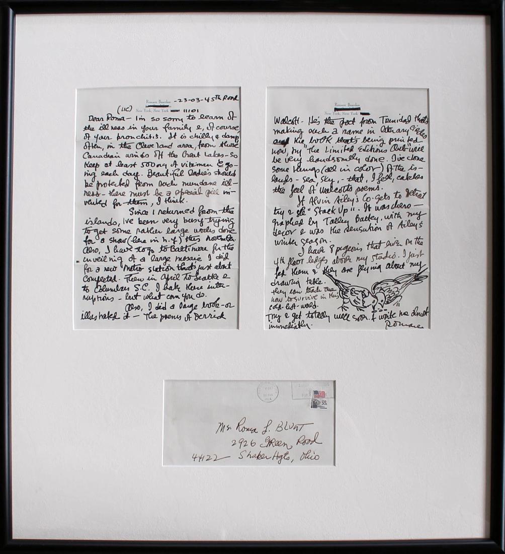 Romare Bearden (American 1911 - 1988) Framed Letters (1 of 4)
