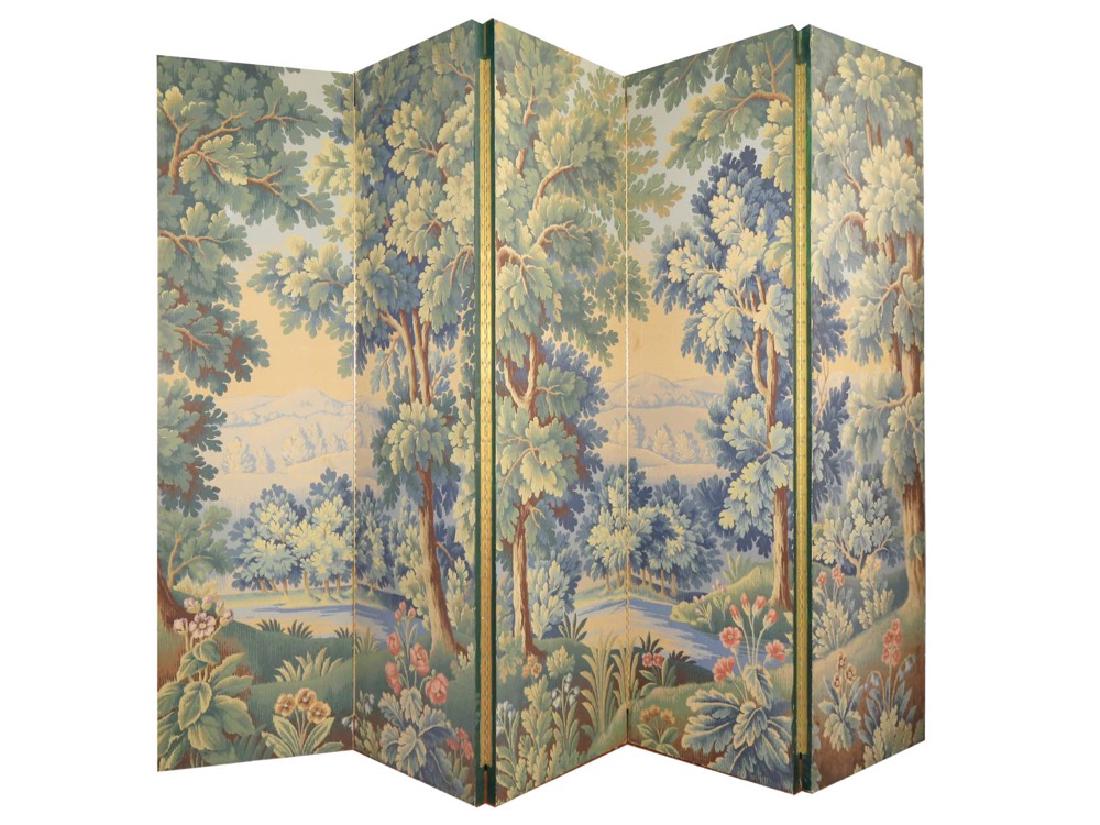 A Five Panel Verdure Tapestry Pattern Screen (1 of 7)
