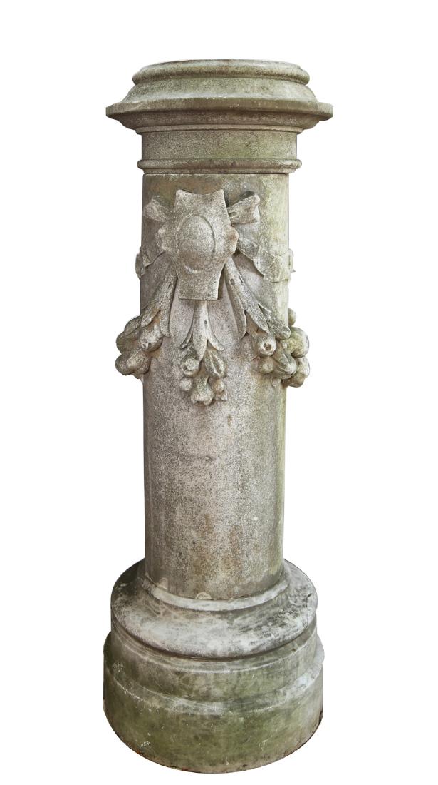 A Neoclassical Carved Marble Pedestal, ca. 18th/19thc. (1 of 3)