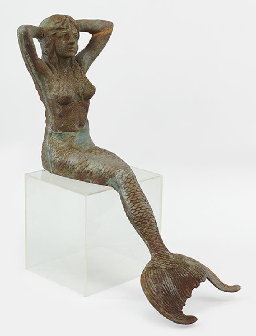 Cast Iron Mermaid: Cast Iron Mermaid 18 in. h. from seated, 30 in. d.