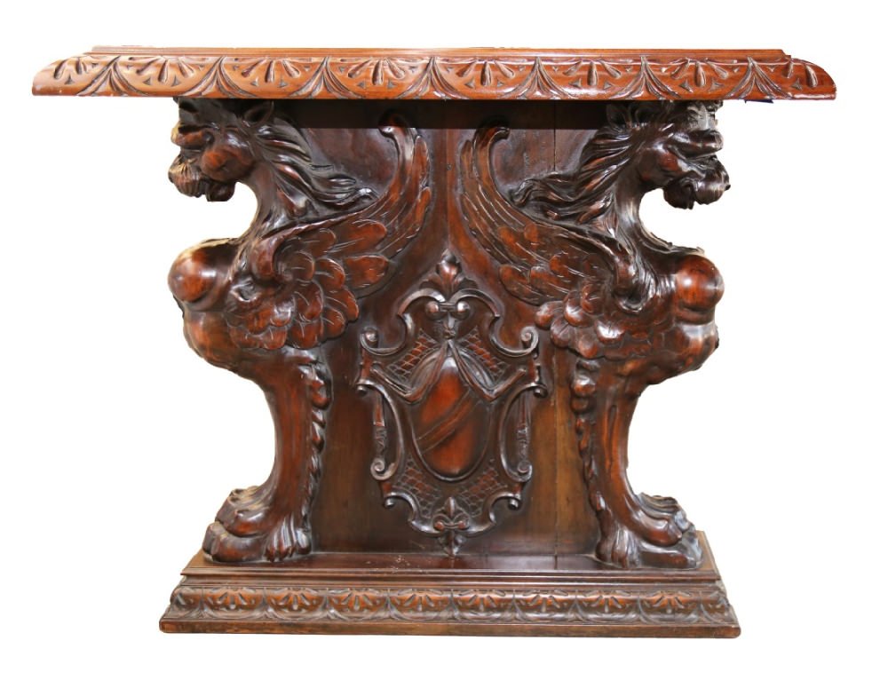 Italian Baroque Style Walnut Library or Refectory Table (1 of 9)