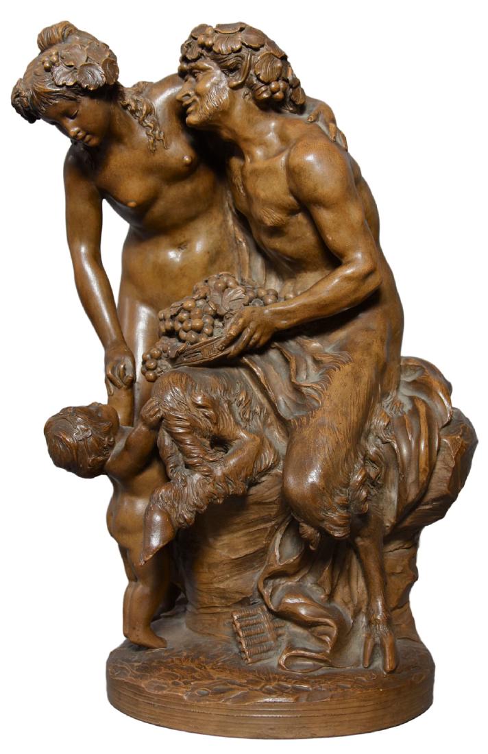 After Claude Michel (Clodion) (French 1734 - 1814): After Claude Michel (Clodion) (French 1734 - 1814) Faun and Bacchante, ca. 1880 Terracotta 18 in. h.