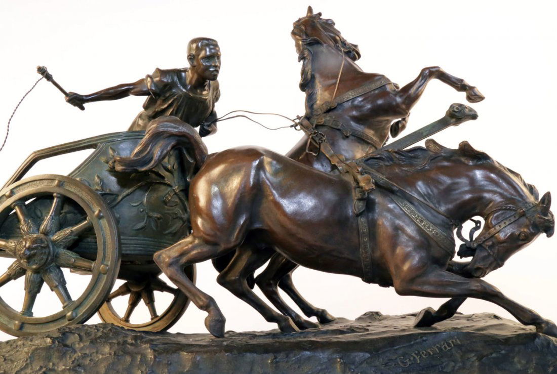 Giuseppe Ferrari (Italian 1840 - 1905) Bronze Chariot (1 of 7)