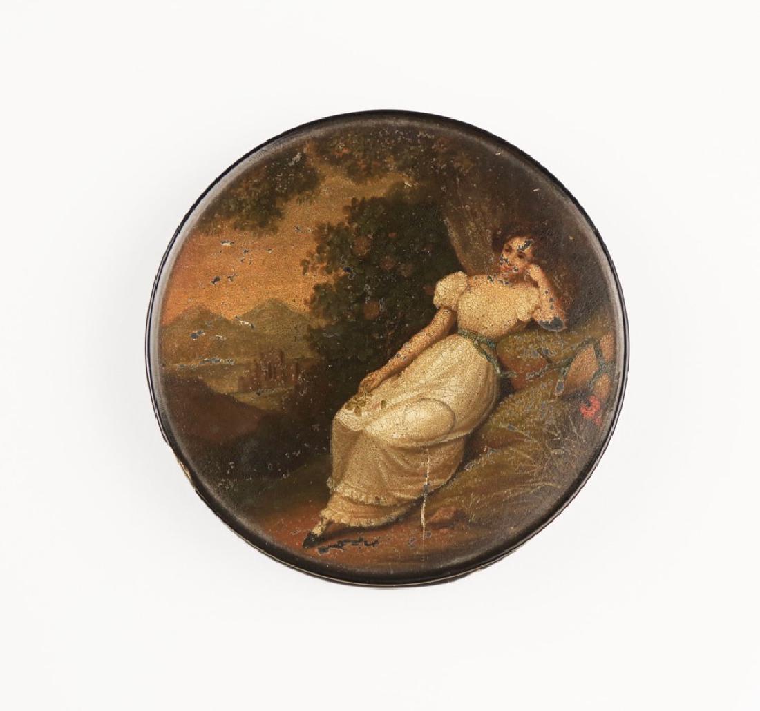 A German Hand Painted Papier Mache Snuff Box-Stobwasser (1 of 5)