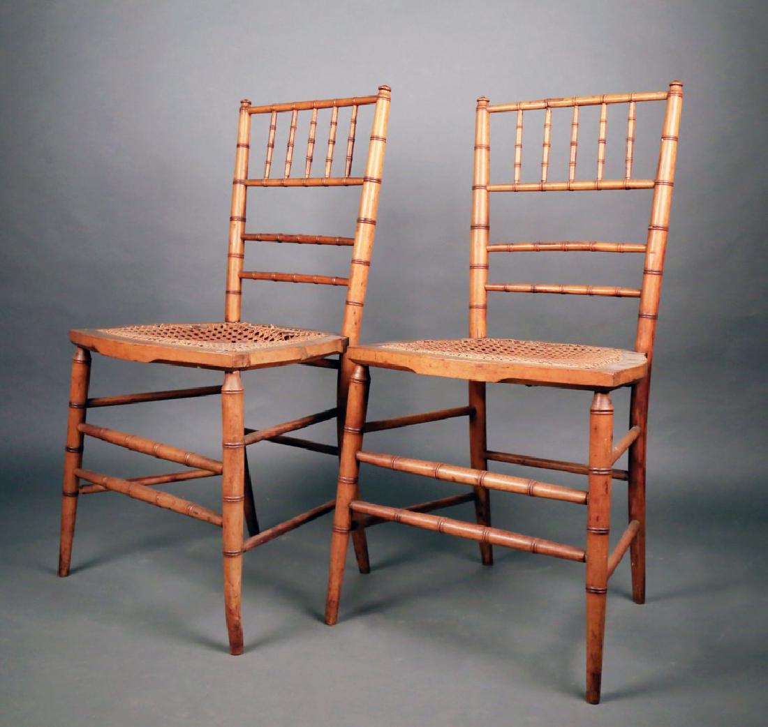 Pair Faux Bamboo Ballroom Chairs, Early 19thc. (1 of 9)