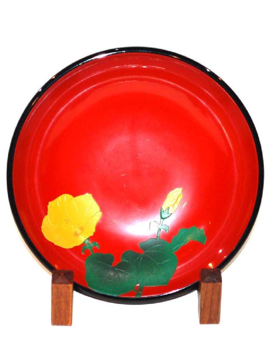 A Japanese Red Lacquer Bowl, Okinawa (1 of 2)
