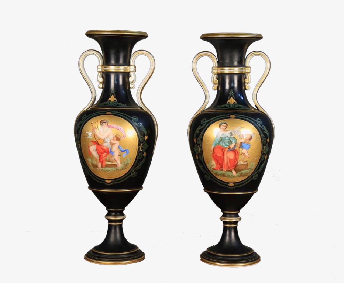 Pair of Vienna Porcelain Vases, c.1900 (1 of 10)