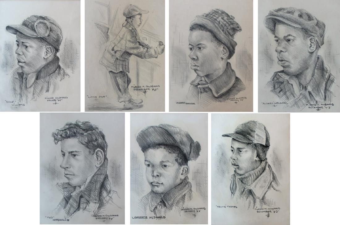 Milford Goldfarb - Lot of 7 Portrait Drawings (1 of 8)