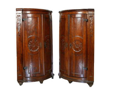 Pair of Small Provincial French Corner Cabinets, 1760: Pair of Small Provincial French Corner Cabinets, 176034 in. h. x 22 1/2 in. w. x 16 in. d.